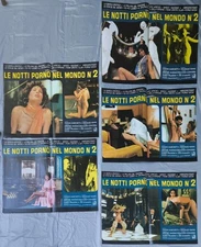 5 fotobuste  SEXY HARD LE NOTTI PORNO NEL MONDO N°2 D'AMATO 1977  ZA41