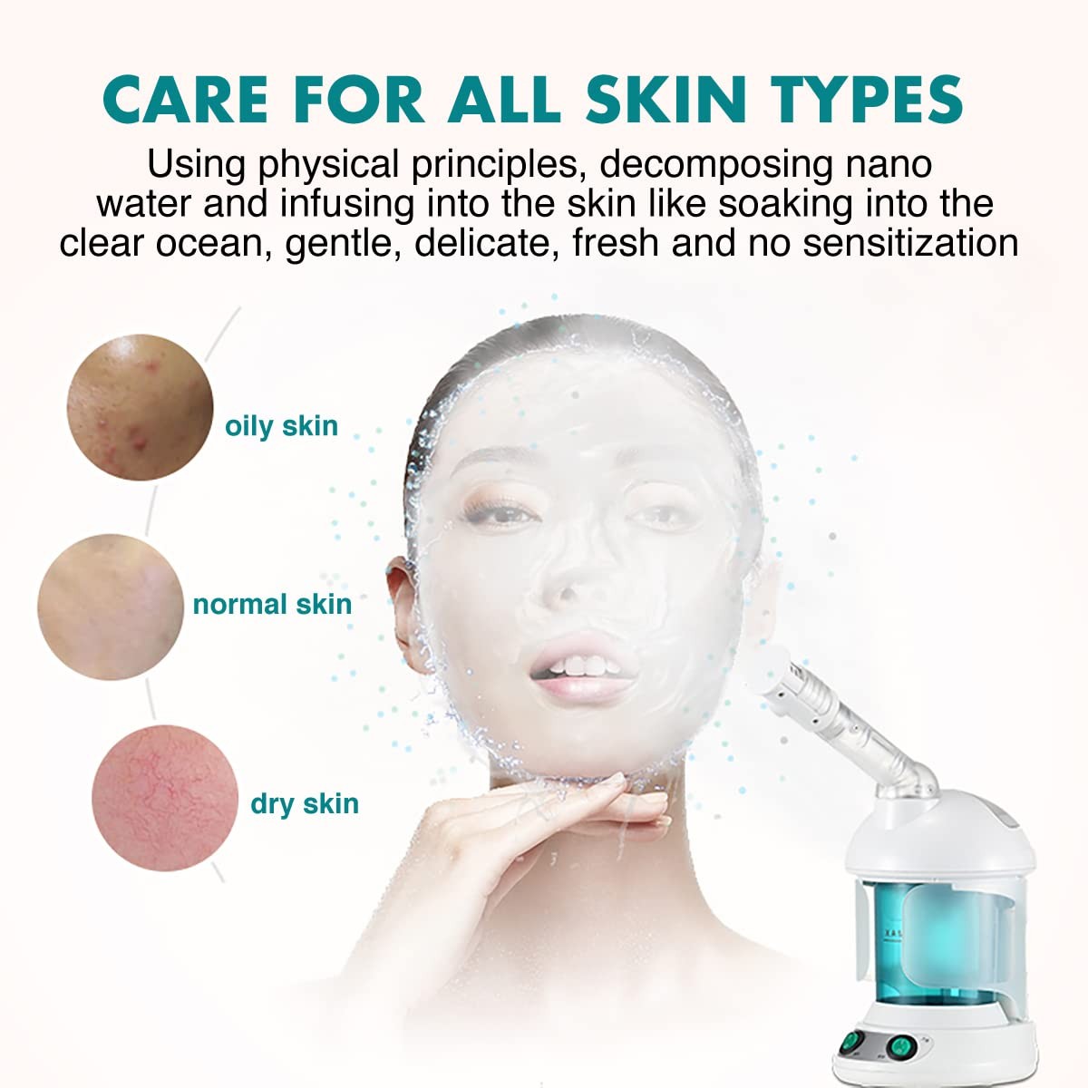 Hair Steamer, 2 in 1 Hair and Face Steamer for Natural Hair with UV Ozone, Fa...