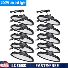 10Pack 200W UFO LED High Bay Light Industrial Factory Warehouse Commercial Light