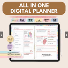 Digital Planner 2025 2026 Undated All In One Daily Weekly Monthly GoodNotes