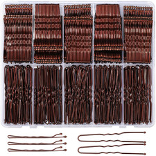 Brown Bobby Pins Set - 400 Count for Styling, Wedding  Everyday Use