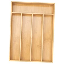 Silverware Organizer Kitchen Drawer Organizer Utensil Organizer 5 Slots Natural