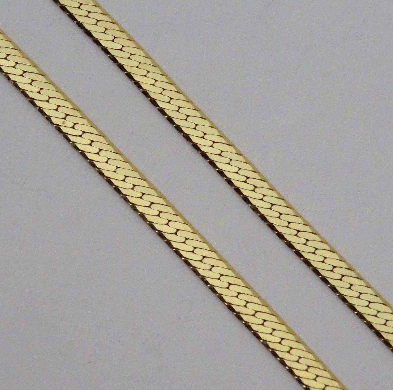 18K Herringbone Chain Solid Yellow Gold - image 5