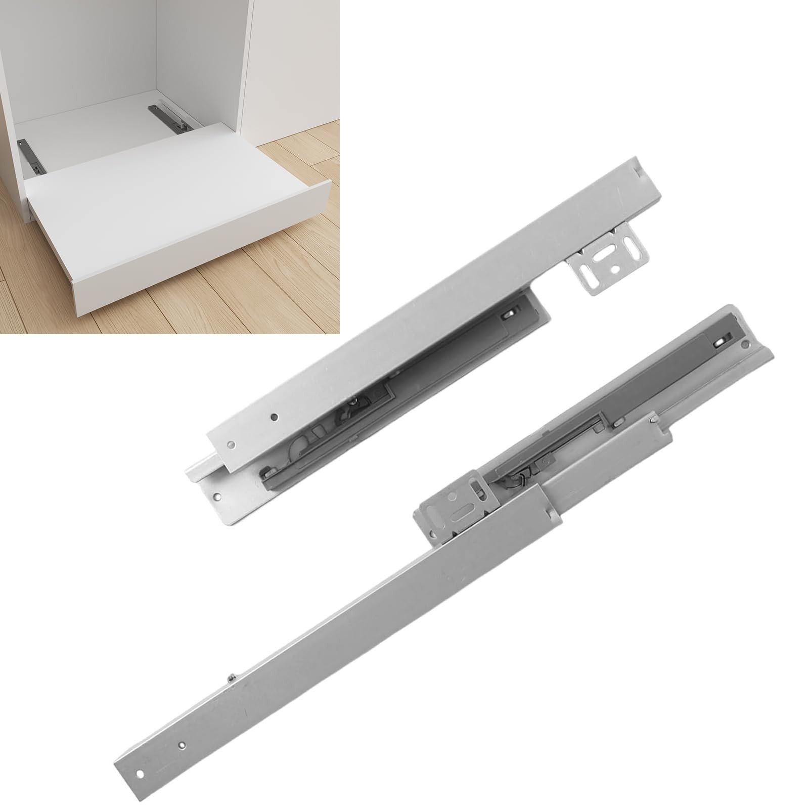 Undermount Shelf Drawer Slide Soft Close Bottom Support Unde