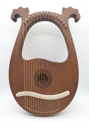  16 Saiten Leier Harfe | Mahagoni Holz Musikinstrument mit Stimmschlüssel & Plektren