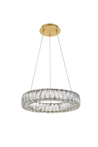 Elegant Lighting 3503D17 Monroe 18"W LED Crystal Ring Chandelier - Gold - Picture 5 of 12