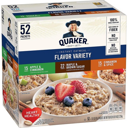 Quaker Instant Oatmeal Variety Pack 52 Count