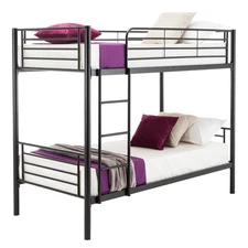 Metal Twin over Twin Bunk Beds Frame Ladder Kids Adult Children Bedroom