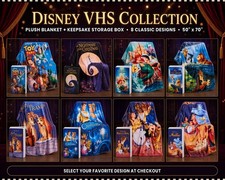 Disney Classic VHS Boxed Silk Touch Throw 50" 70" (Multiple Styles Available)