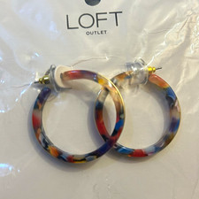 LOFT Multicolor Resin Round Hoop Earrings But...