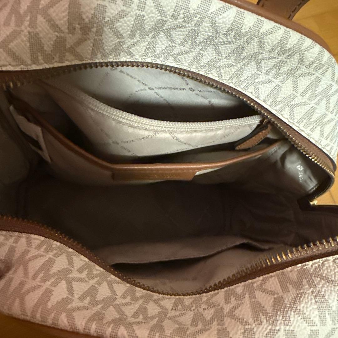 MICHAEL KORS Patchwork Backpack Beige/Brown Faux … - image 4