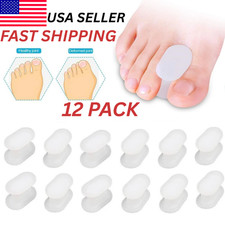 12Pcs Silicone Soft Gel Toe Separator Bunion Toes Spacer Orthotics Pain Relief