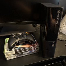 Microsoft Xbox 360 E 250GB Black Console with Controller and Games PAL