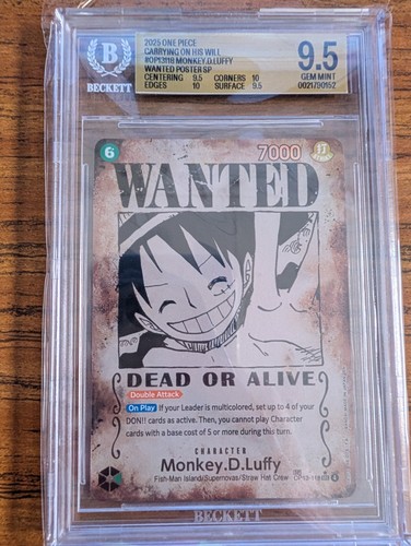 Monkey.D.Luffy (Wanted Poster) graded BGS 9.5 for sale on eBay