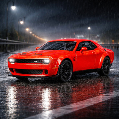 Dodge Challenger 1:32 Modellauto Diecast Türen Öffnen Licht Sound Drehbar Auto