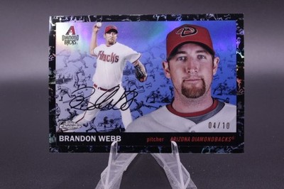 2025 Topps Chrome Platinum Brandon Webb #334 Platinum Toile Black Refractor 4/10