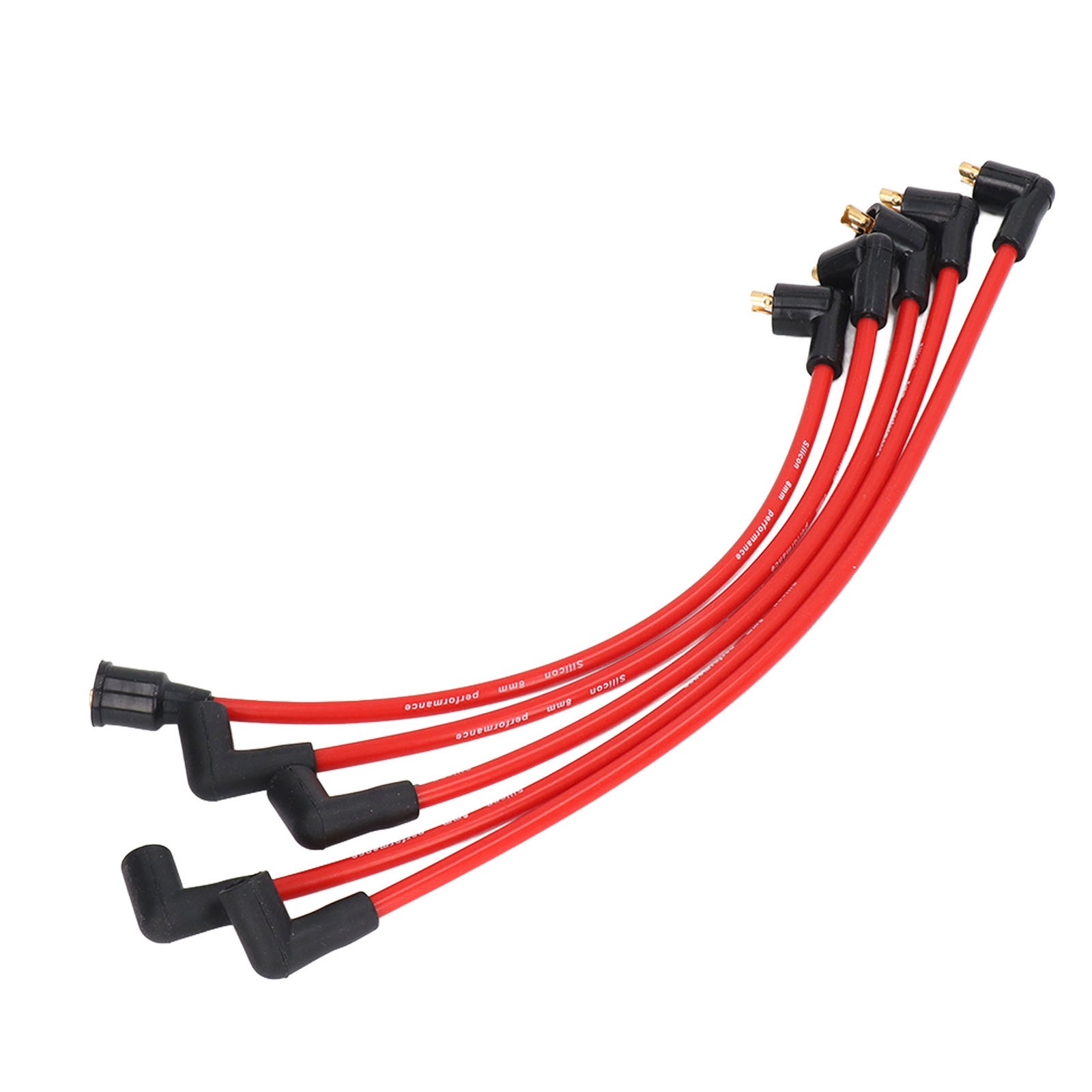 5Pcs 8mm Red Silicone HT Ignition Leads Plug Wires Cables For MGB 1800cc