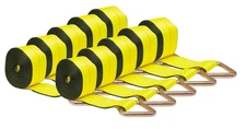 (10 Pack) 4 in. x 30 ft. Winch Straps w D Ring