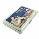 Novelty Chinese Cigarette Ad Cigarette Case w/Built in Lighter Metal Wallet