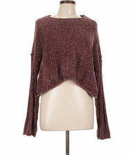 Arizona Jean Co Draped soft wine Knit Pullove...