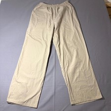 SB Scrubs Pants Unisex Large Khaki High Rise Wide Leg Medical Uniform Bottom