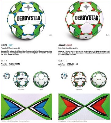 Derbystar Fußball Junior Light/S-Light Training Leichtball 290g/350g Gr.3,4 o.5