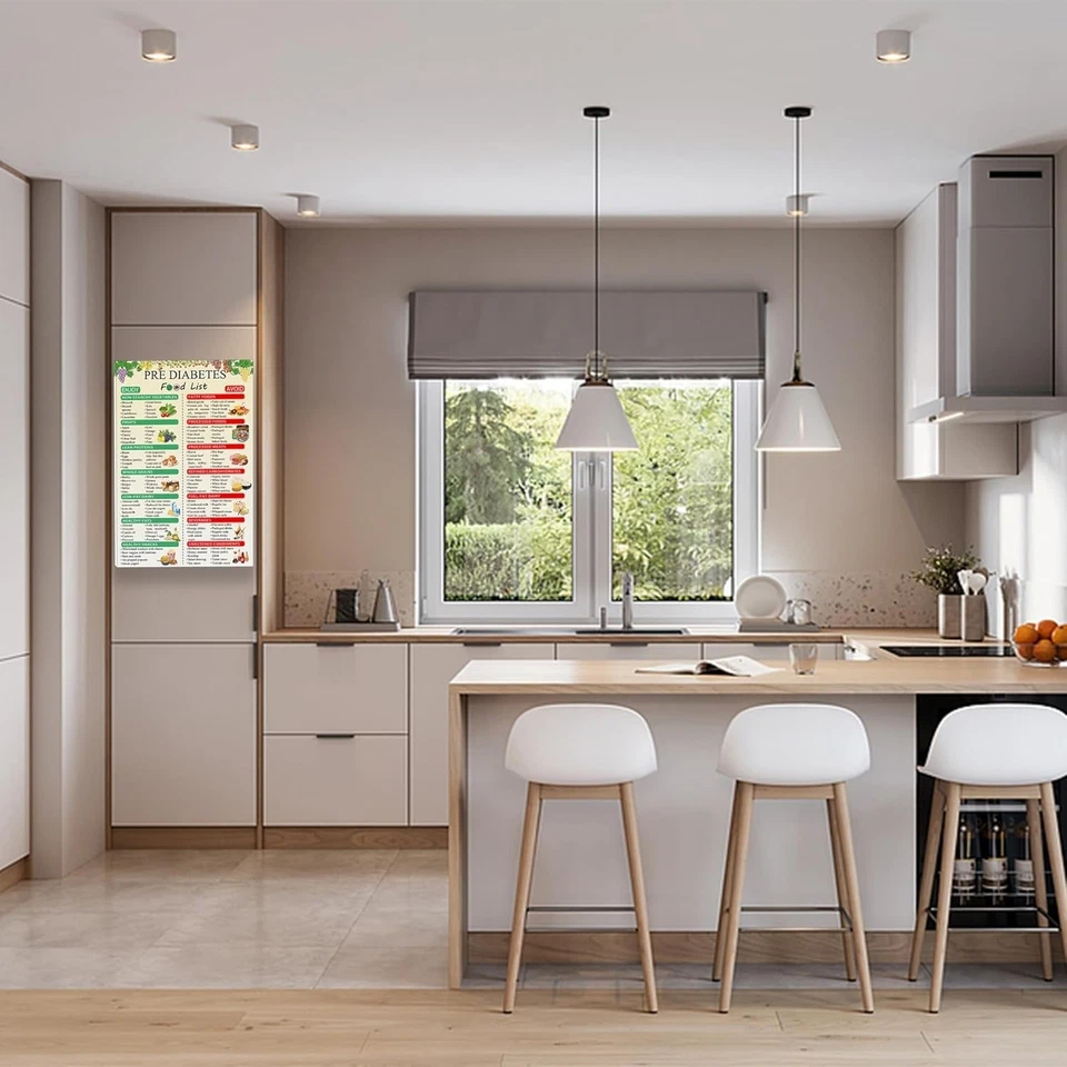 Póster de tabla de alimentos pre diabetes diabético 18L x 12W,  Foto 4 de 4