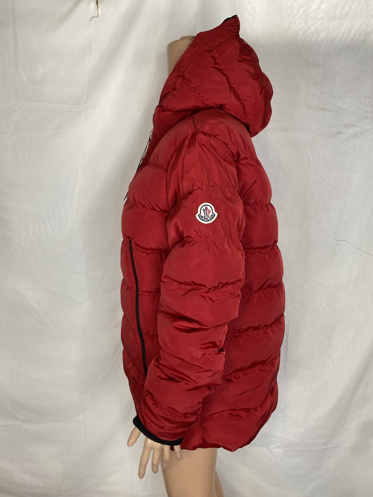 Moncler Womens Mr. Moncler Puffy Hooded Down Coat Size L Red thumbnail 5
