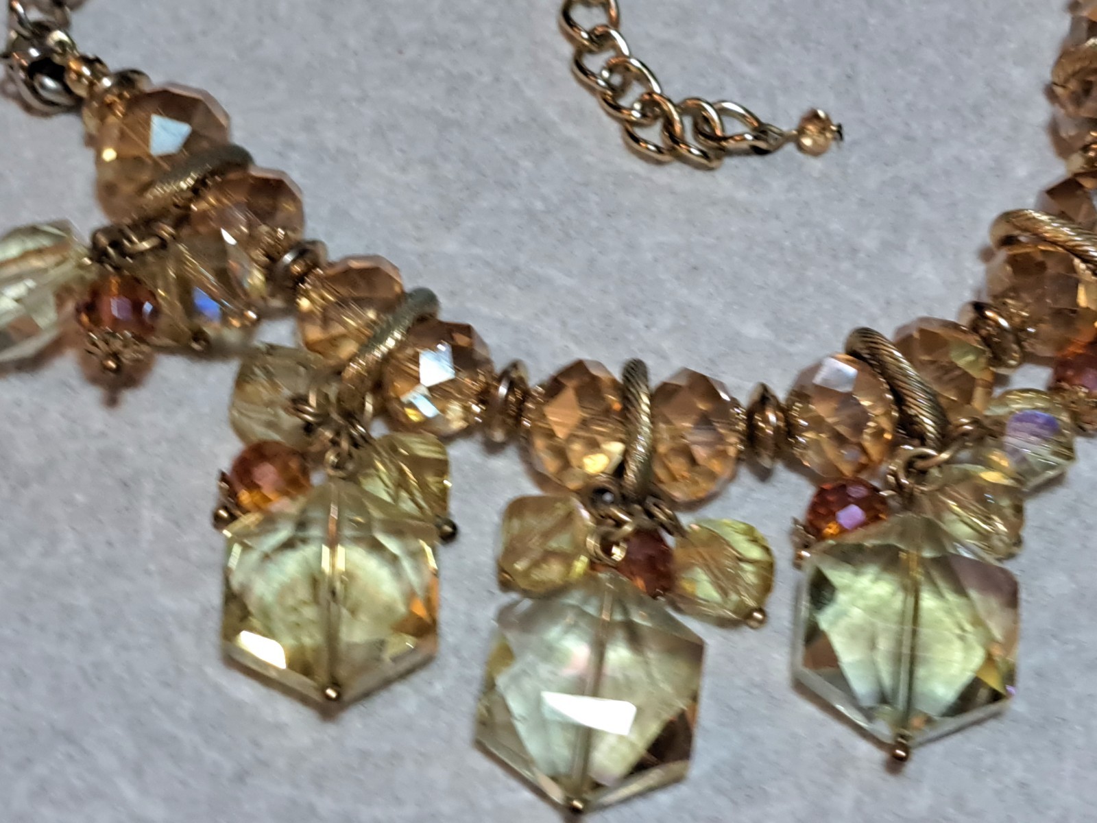 Chunky Cluster Statement Multi Colored Faceted Gl… - image 5