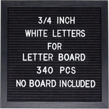 Pre-Cut 3/4 Inch White Letters for Felt Letter Board,340pcs plastic letters incl