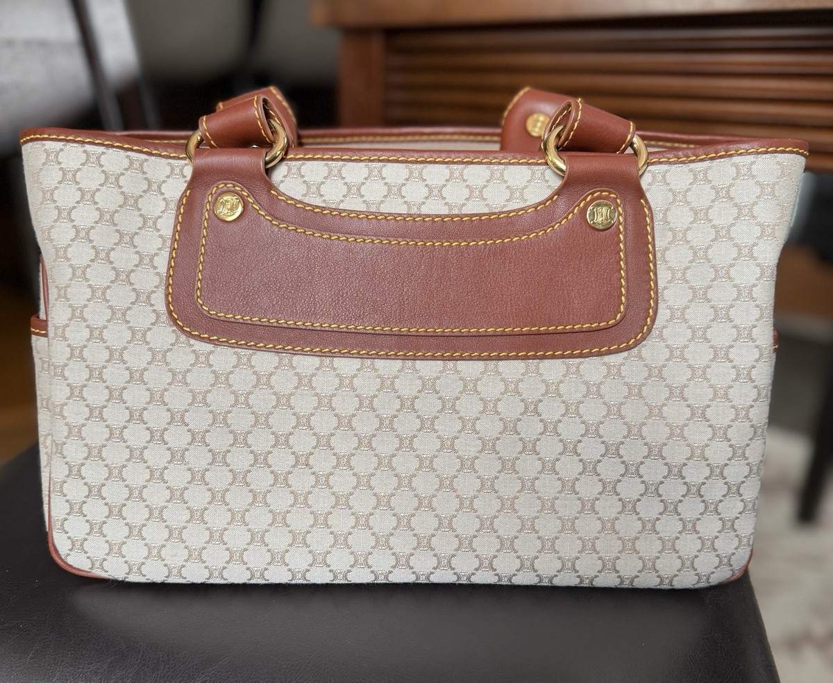 バッグ CELINE C MACADAM LEATHER BOOGIE HAND BAG Authentic* Vintage Celine Boogie Bag Macadam Monogram Canvas Early