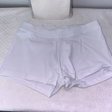 New Capezio Girls Medium White Boycut Lowrise Dance Shorts