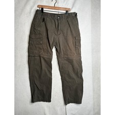 BC Clothing Mens Convertible Cargo Pants Zip Off Hiking Shorts Olive Drab L x 30