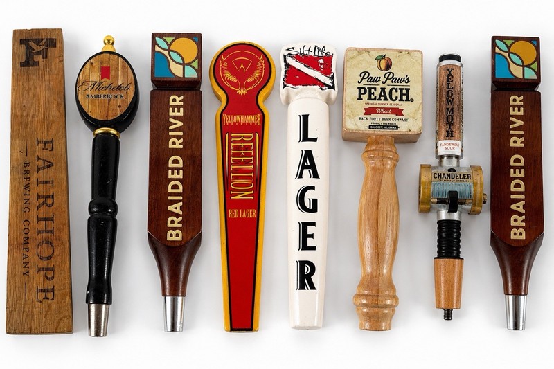 Lot of 8 Assorted Craft Beer Tap Handles Brewery Draft Pulls Bar Pub Mancave
