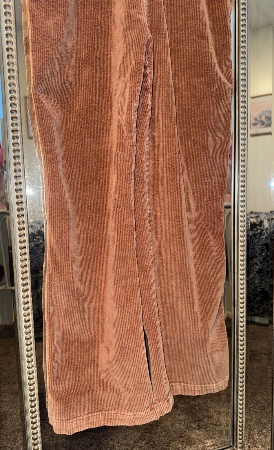 Altar’d State Corduroy Cropped Overalls Womans Size Medium Brown Vintage Retro M