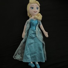 Disney Store Frozen ELSA Plush 18 Doll Toy Blue Ice Queen Snowflake Soft