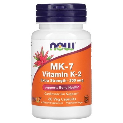 NOW Foods - MK7 Vitamin K2 Extra Stärke 300 mcg (60 Kapseln)
