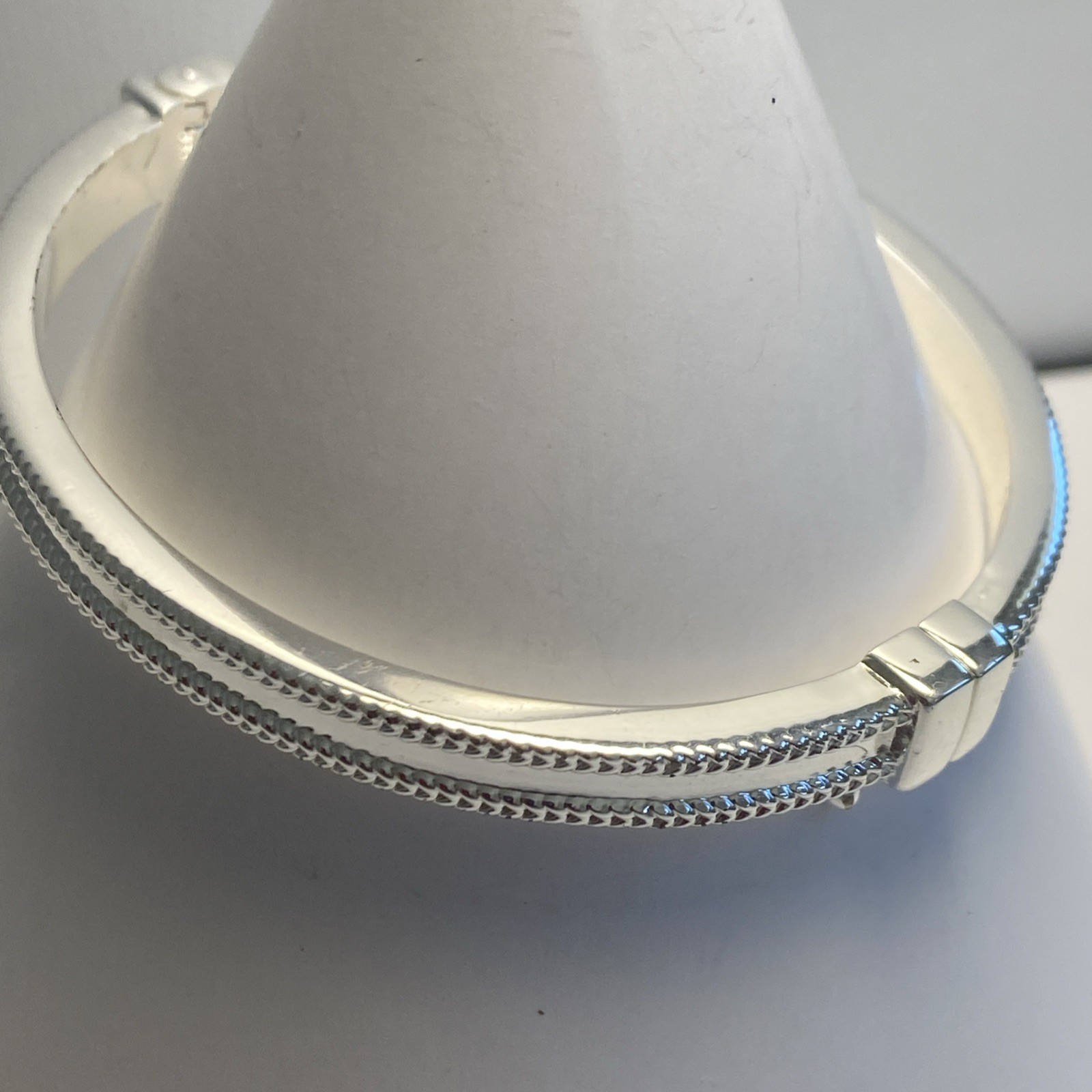 Talbots Signed, Silver Tone Bangle Bracelet. 7” - image 4