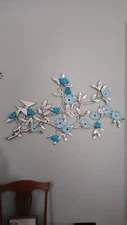 Midcentury  Modern SYROCO WALL PLAQUE DOGWOOD BUTTERFLY LG #4562 1960’S 36" Long