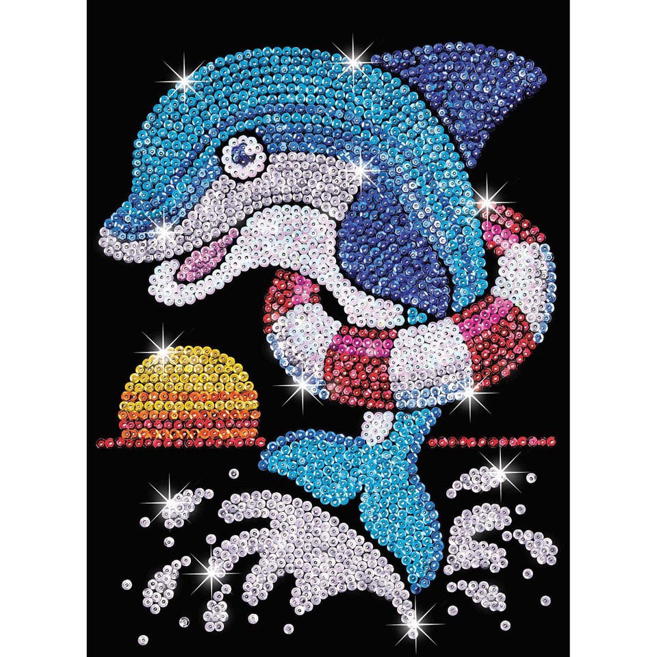 MAMMUT Paillettenbild Weißer Tiger - Bastelset Für Kinder Ab 5 Jahre