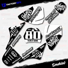 Black & White Smokin Graphics Kit fits Yamaha PW80 Decal Sticker PW 80 All Years