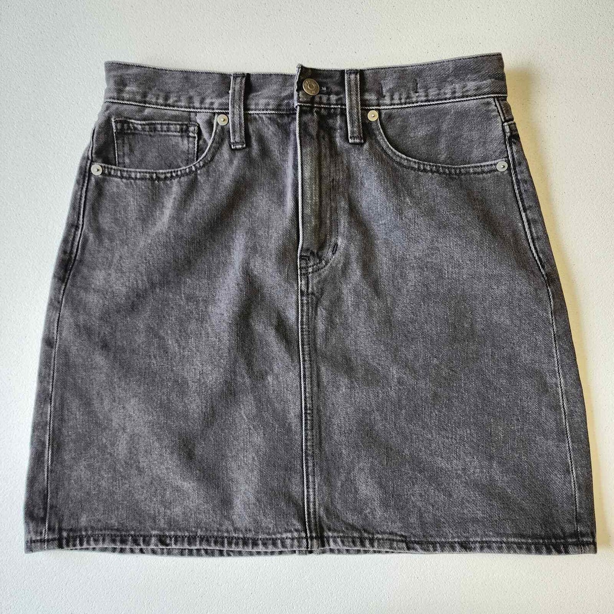 Madewell Black Rigid Denim A-Line Jean Skirt Size 26