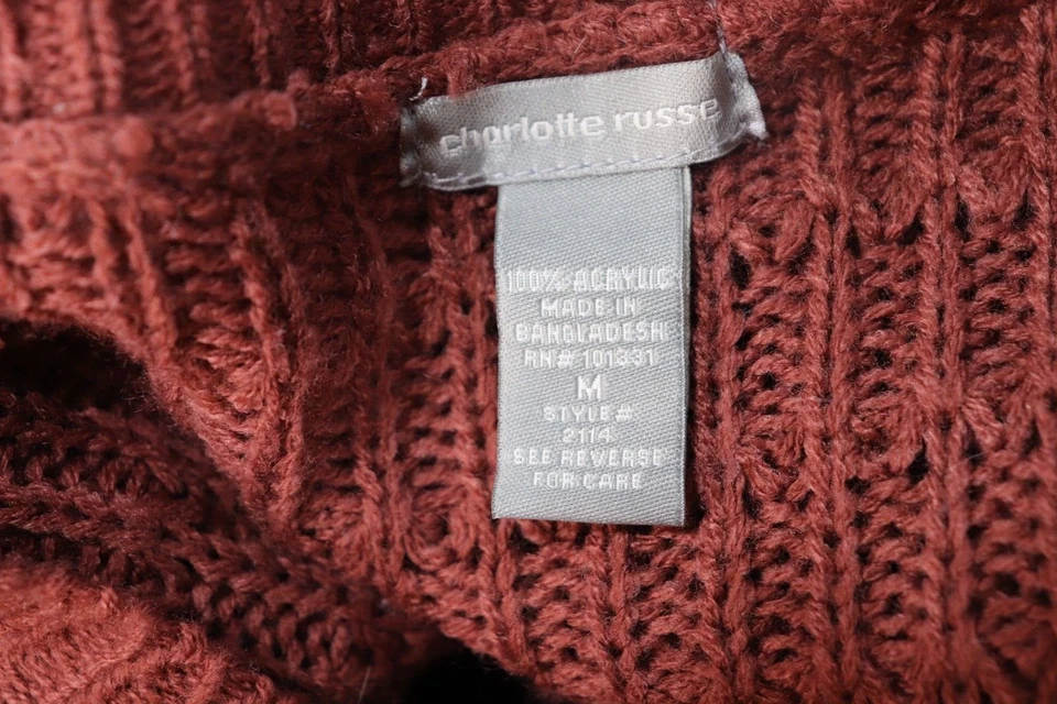 Suéter Charlotte Russe Para Mujer 100% Acrílico Hombro Abierto Manga Larga Ciruela Med Foto 2 de 2