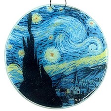 Starry Night Christmas Tree Ornament - Van Gogh Art Glass Light Catcher Gift