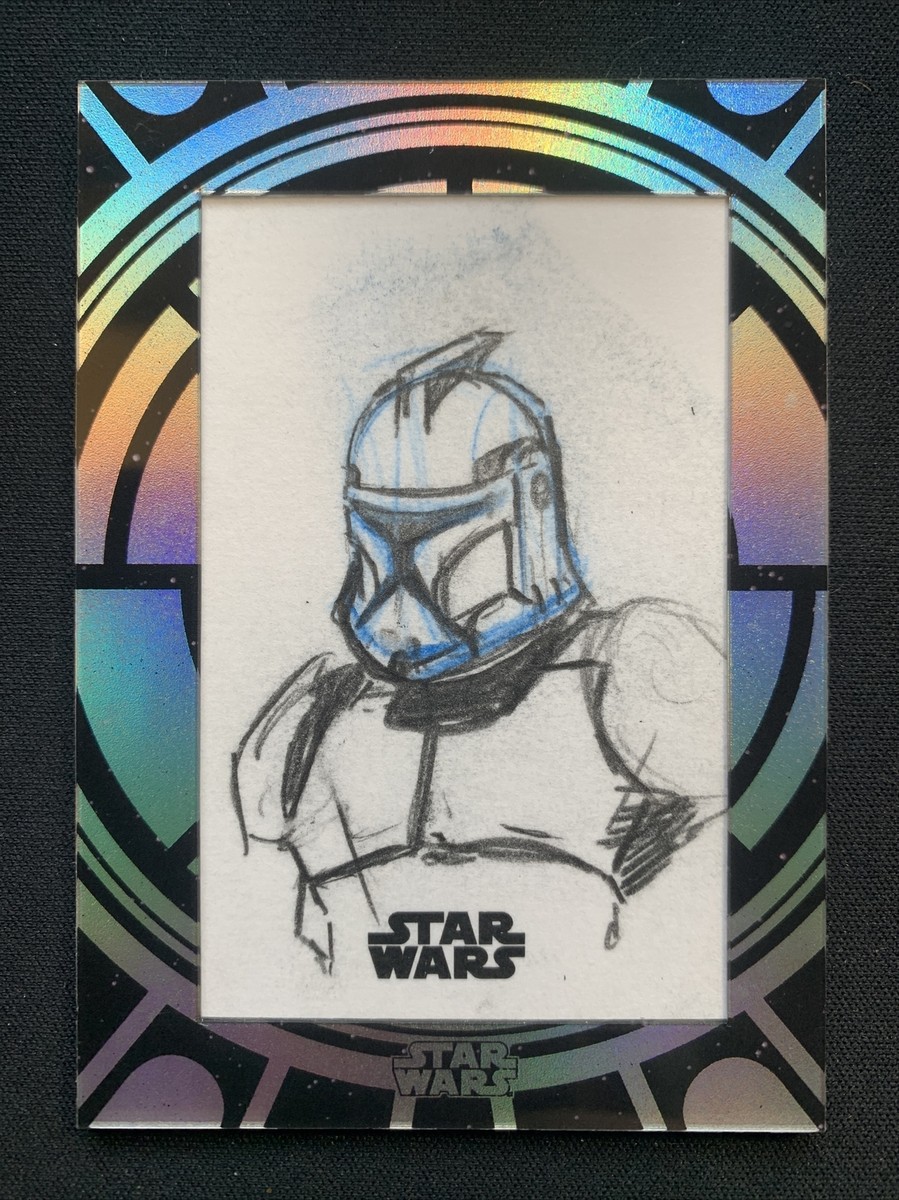 Phase 1 Clone Trooper Star Wars Topps High-Tek SKETCH CARD 1 Phase 1 Clone Trooper Star Wars Topps High-Tek SKETCH CARD 1