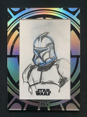 Phase 1 Clone Trooper Star Wars Topps High-Tek SKETCH CARD 1 Phase 1 Clone Trooper Star Wars Topps High-Tek SKETCH CARD 1
