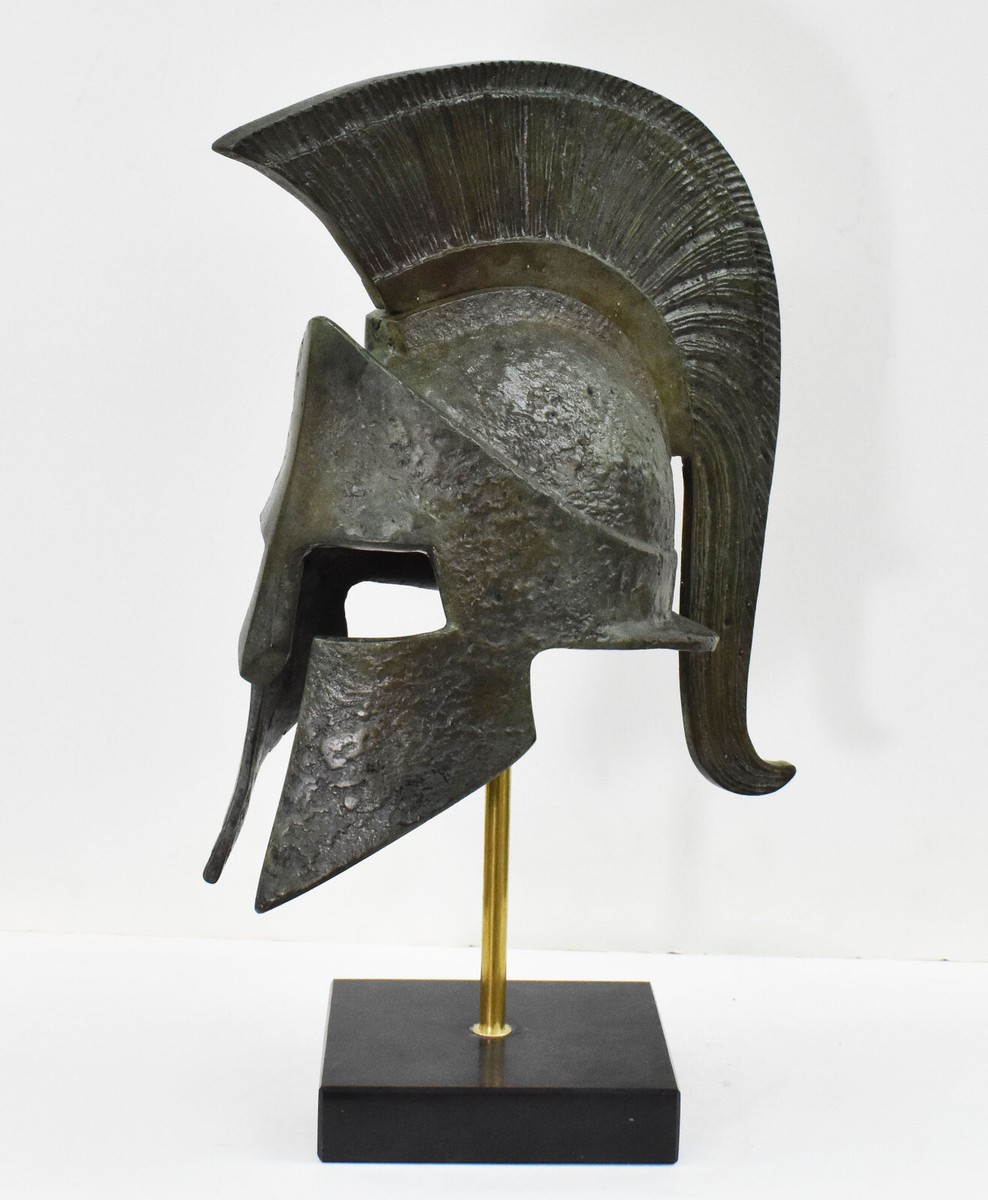 King Leonidas bronze helmet on Marble base - Thermopylae 300