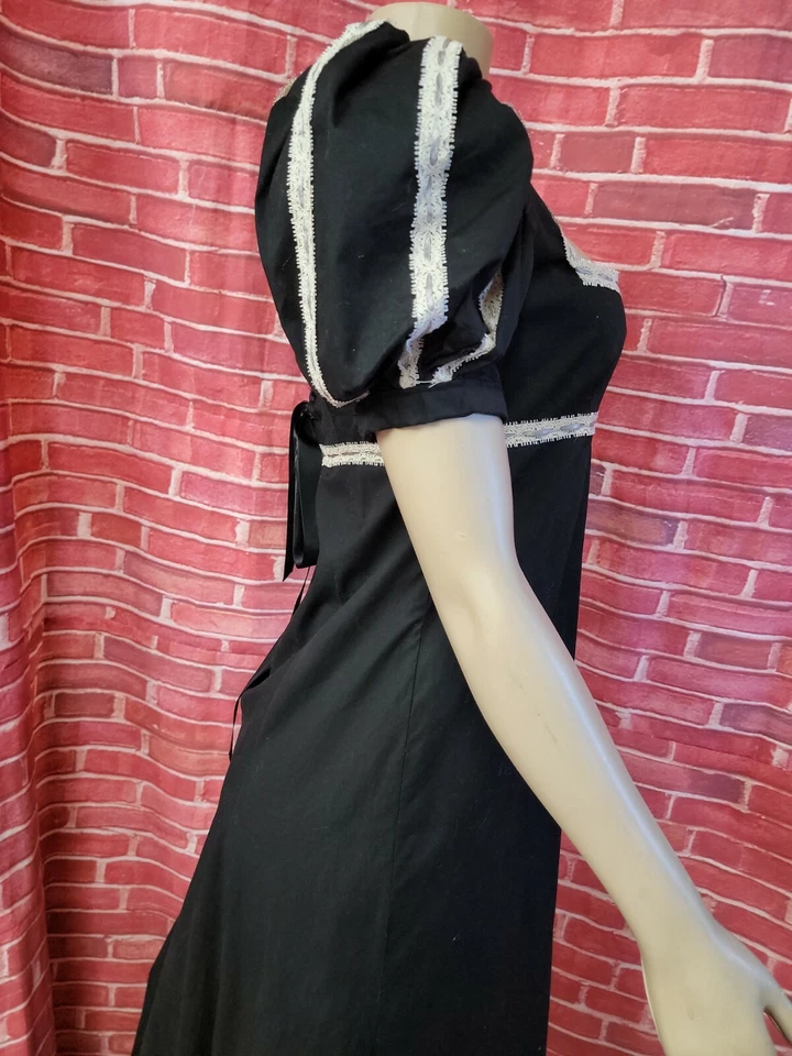 Diane von Furstenberg Neiman Marcus VTG ILGWU Dress Sz 4 Black White Lace #CB3 - Image 4 of 4