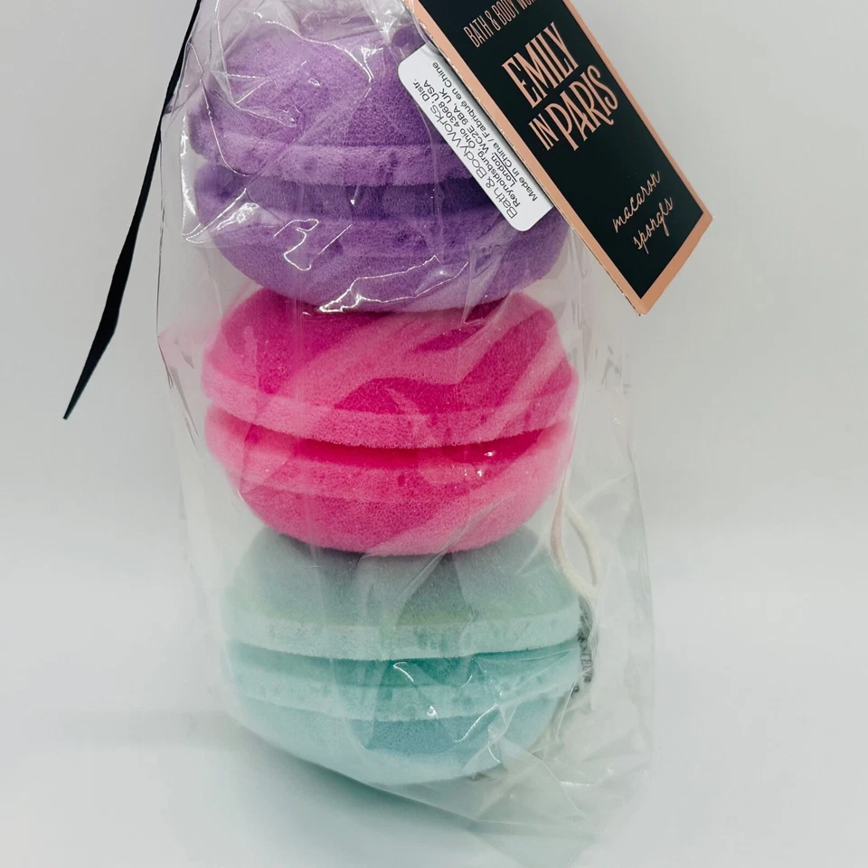 Bath & Body Works набор из 3 МАКАРОННЫХ ГУБОК Эмили в Париже ПОДАРОЧНЫЙ НАБОР - Изображение 3 из 4