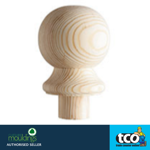 Cheshire Mouldings Pine Newel Post Ball Cap For Stairs Rail